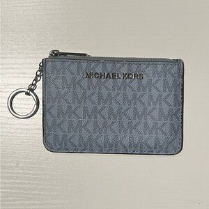 Blue Michael Kors Travel Small Top Zip Coin Pouch